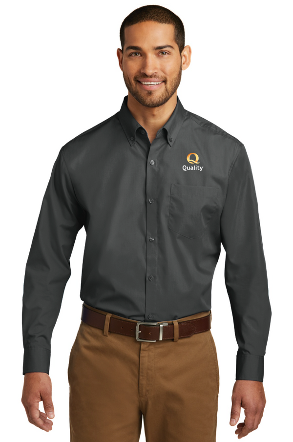 Quality Inn Port Authority Long Sleeve Carefree Poplin Shirt