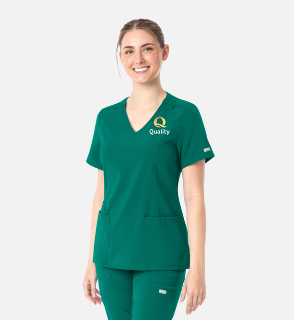 Quality Inn Momentum Women's Double V-Neck Top
