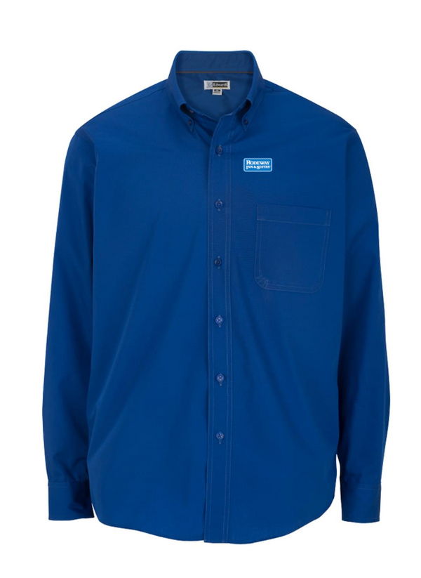 Rodeway Inn Lightweight Poplin Long Sleeve Mens Shirt