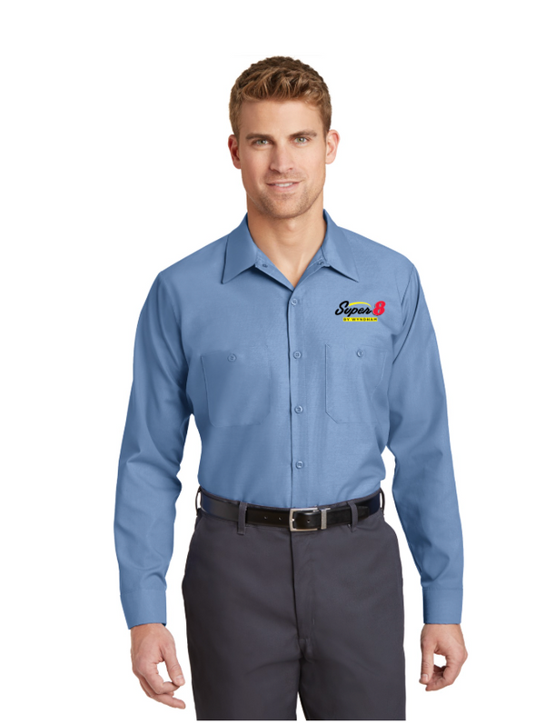Super 8 Red Kap Long Sleeve Industrial Work Shirt